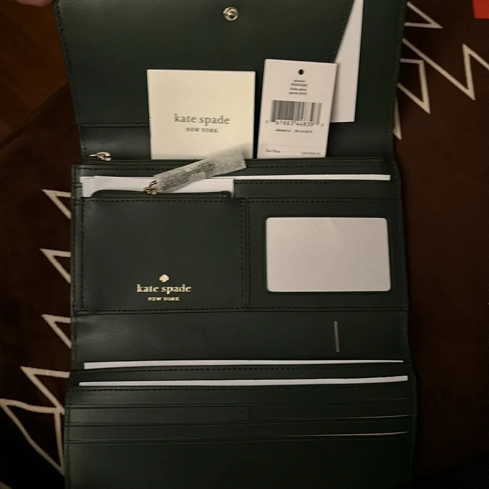 NWT Kate Spade Bixby Place Phoenix Trifold Clutch Wallet Spruce Green